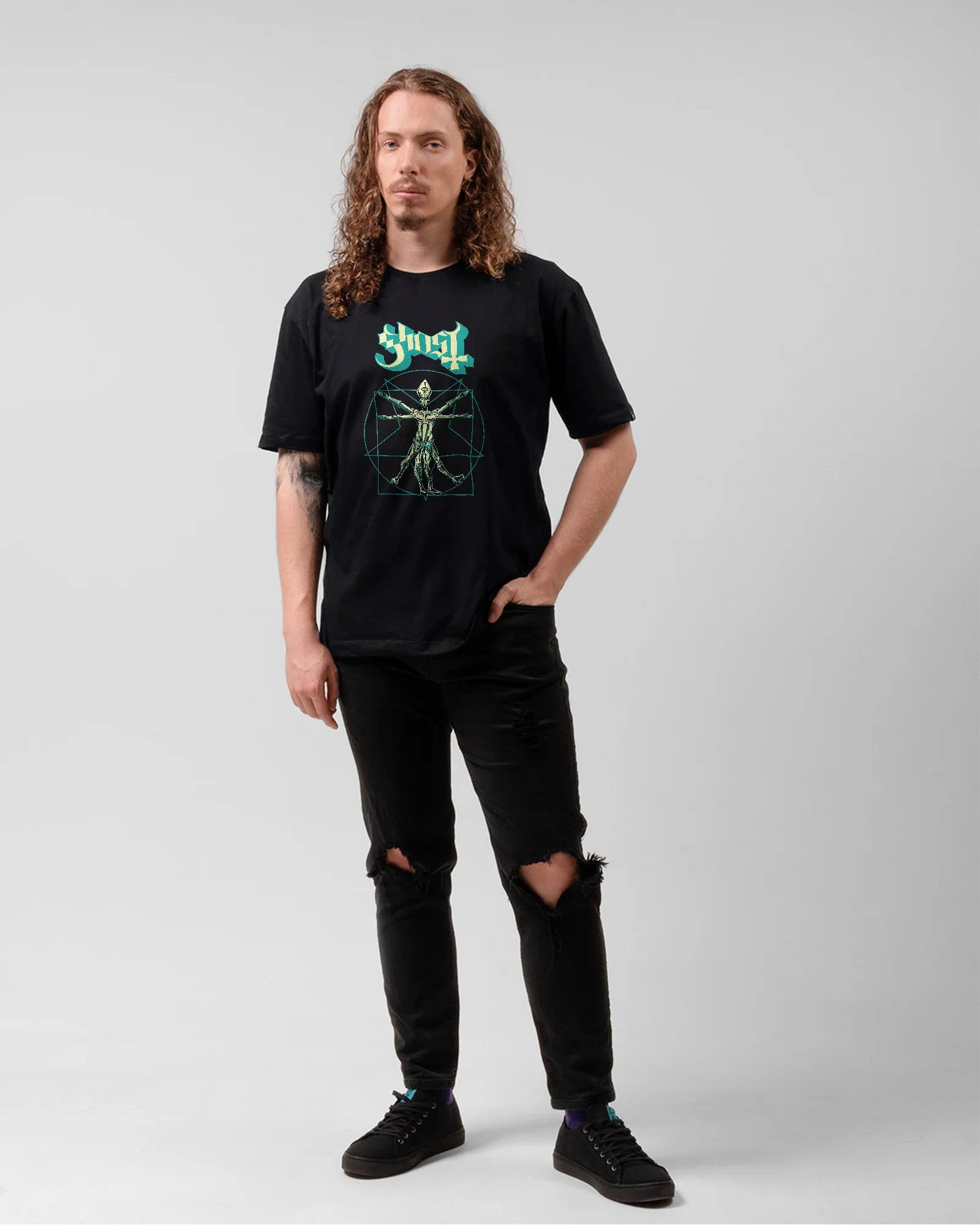 Camiseta Ghost Padre Vitruviano Arte Sombria - Image 5