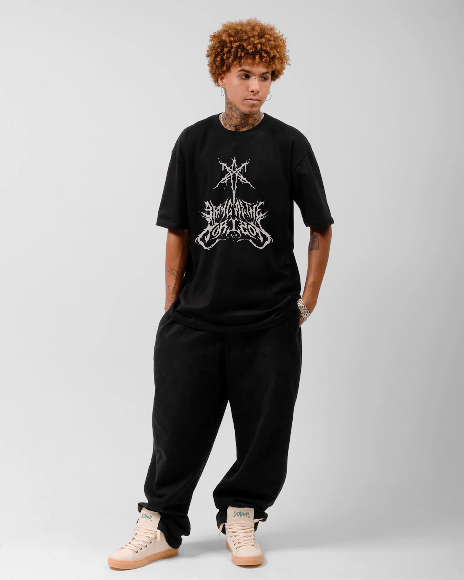 Camiseta Preta Bring Me The Horizon Estampa Pentagrama - Image 3