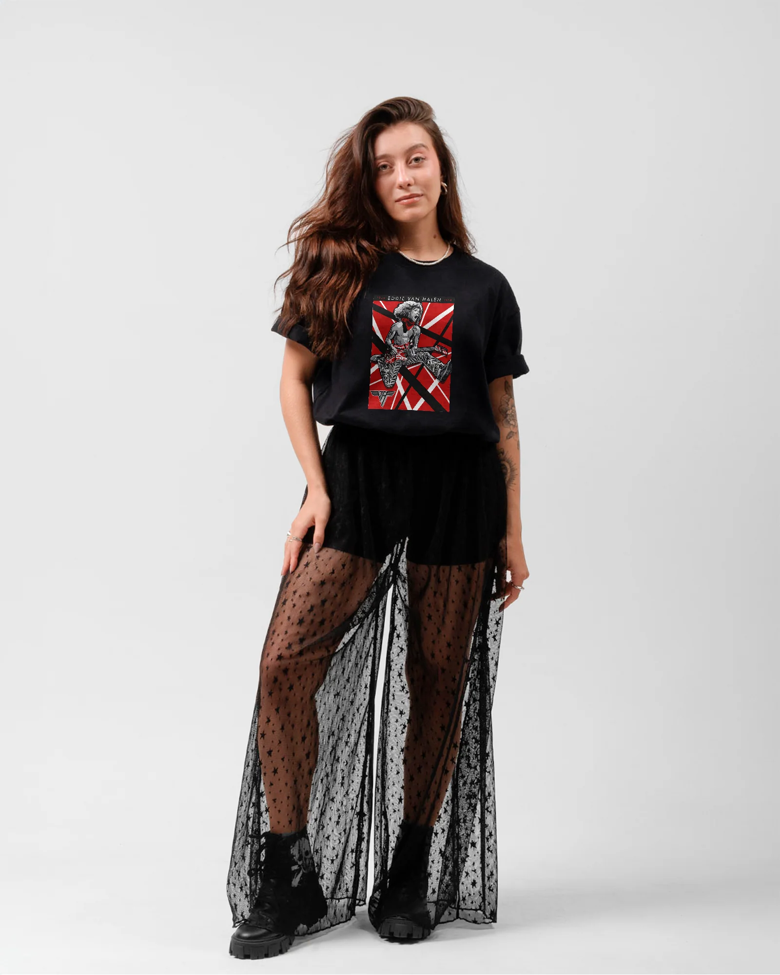 Camiseta Preta Eddie Van Halen Grafismo Clássico - Image 4
